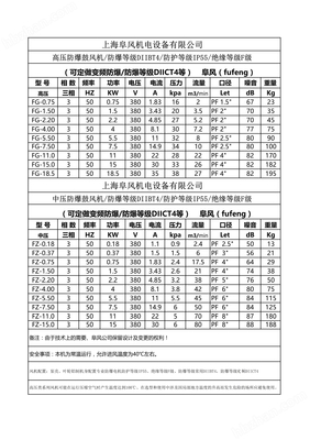 FG/FZ系列防爆鼓风机关键参数解析 本质安全气体压缩机械的技术密码
